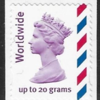SG.2358a  Worldwide 20 gms. NVI  deep mauve, new blue & rosine. Walsall gravure. self adhesive. U/M (MNH)