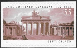 2007 Germany SG.3505 275th Anniversary of Carl Gotthard Langhams. Brandenburg Gate. self adhesive ex booklet. U/M (MNH)