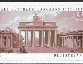 2007 Germany SG.3505 275th Anniversary of Carl Gotthard Langhams. Brandenburg Gate. self adhesive ex booklet. U/M (MNH)