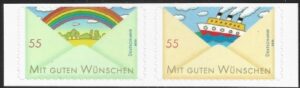2011 Germany SG.3701a-b Post Greetings stamps 4th issue. self adhesive ex booklet U/M (MNH)
