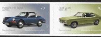 2016  Germany. SG.4025-6 Classic Cars, Ford Capri & Porsche.  self adhesive ex booklet.  U/M (MNH)