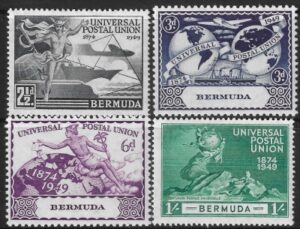 1949 Bermuda SG.130-3 Universal Postal Union set 4 values U/M (MNH)