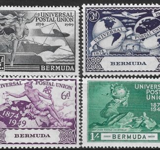1949 Bermuda  SG.130-3  Universal Postal Union  set 4 values U/M (MNH)