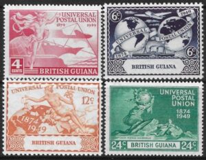 1949 British Guiana SG.324-7 Universal Postal Union set 4 values U/M (MNH)
