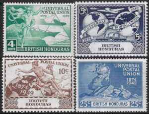 1949 British Honduras SG.172-5 Universal Postal Union set 4 values U/M (MNH)