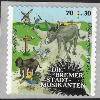 2017  Germany SG.4105 The donkey,the dog,the cat and the Cock on the road to Bremen. s/adhesive ex coil. U/M (MNH)