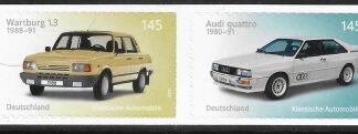 2018  Germany SG.4181-2  Classic Cars (Audi Quattro & Wartburg). self adhesive ex booklet. U/M (MNH)