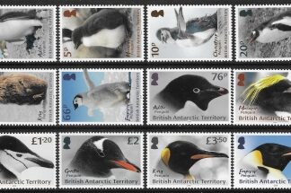 2018 British Antarctic.  SG.746-57  Penguins & Chicks. set 12 values U/M (MNH)