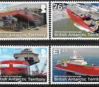 2018 British Antarctic.  SG.762-5  Construction of RRS  Sir David Attenborough. Polar Research Ship. set 4 values . U/M (MNH)