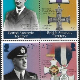 2018  British Antarctic.  SG.770-3  Centenary of End of WW1  Shackleton's Men.  set 4 values U/M (MNH)
