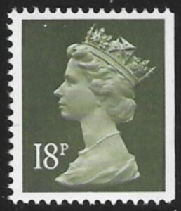 X912  18p  2B  deep olive grey imperf right. Harrison  U/M (MNH)