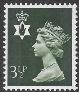 NI16  3½p  olive green CB  Harrison  U/M (MNH)