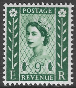 NI4 9d bronze green. crowns watermark. 2B Harrison U/M (MNH)