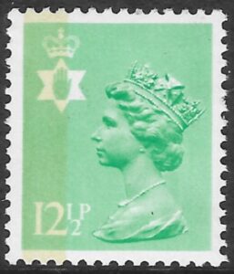 NI36  12½p light emerald SB  type 1  Questa  U/M (MNH)