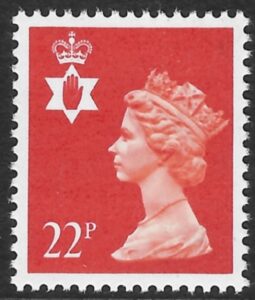 NI55  22p bright orange-red phos.  Questa U/M (MNH)