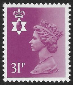 NI64  31p bright purple  phos.  type I  Questa  U/M (MNH)