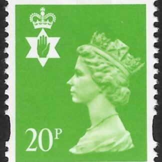 NI71  20p bright green CB  Litho Questa  U/M (MNH)