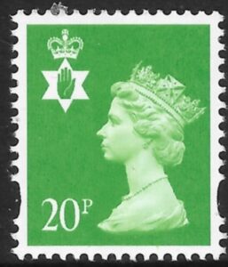 NI79  20p bright green CB  Gravure Walsall  U/M (MNH)