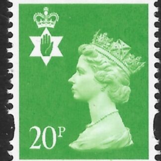 NI79  20p bright green CB  Gravure Walsall  U/M (MNH)