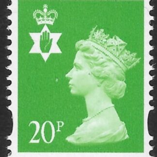 NI80  20p  bright green RB  perf 14  Gravure Walsall U/M (MNH)