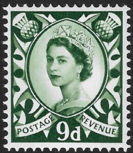 S12 9d 2B bronze-green no wmk. Harrison U/M (MNH)