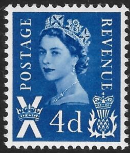 S2p 4d 2B ultramarine crowns wmk Harrison U/M (MNH)