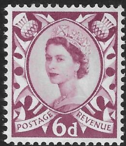 S3 6d claret crowns wmk. Harrison U/M (MNH)