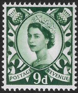 S4 9d 2B bronze green crowns wmk. Harrison U/M (MNH)