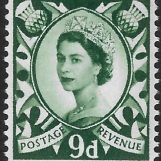S4  9d  2B bronze green crowns wmk.  Harrison  U/M (MNH)