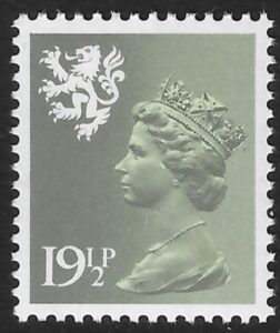 S45 19½p phos. olive-grey Litho Waddington U/M (MNH)