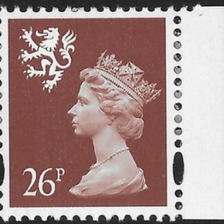 S91a  26p  2B  chestnut perf 14  (ex DX21) Walsall  U/M (MNH)