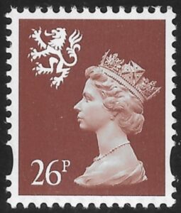 S91 26p 2B chestnut (ex sheet) Walsall U/M (MNH)