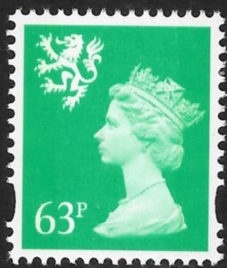 S93 63p 2B light emerald (ex sheet) Walsall U/M (MNH)