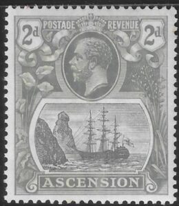 1922 Ascension KGV SG.13 2d grey-black & grey. M/M