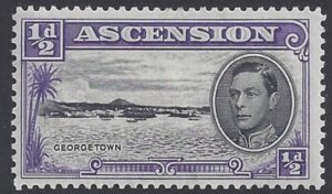 1938 Ascension SG.38a ½d black & violet variety 'long centre bar to E' very lightly mounted mint.