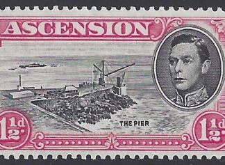 1938-53  SG.40dfb  1½d black& carmine Perf 13 with variety 'cut mast & railings'  lightly mounted mint.