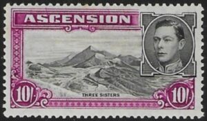 1938-53 SG.47 10s. black & bright purple. lightly mounted mint.