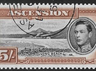 1938-53 Ascension.  SG.46a  5s. black & yellow-brown perf 13  Vfu.