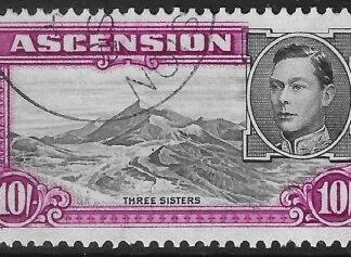 1938-53  Ascension.  SG.47a  10s. black & bright purple. perf.13  Vfu.