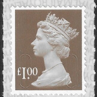 U2934  £1 bistre brown 2B  M19L  SBP s/L  Walsall  U/M (MNH)
