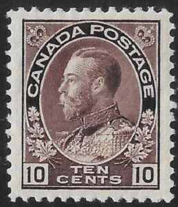 1912 Canada SG.210 10c brownish purple. mounted mint