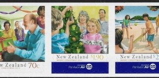 2013 New Zealand.  SG.3509ba  Christmas self adhesive set 3 values U/M (MNH)
