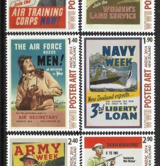 2014 New Zealand SG.3541-6  ANZAK (5th series) World War 2   Poster Art set 6 values U/M (MNH)