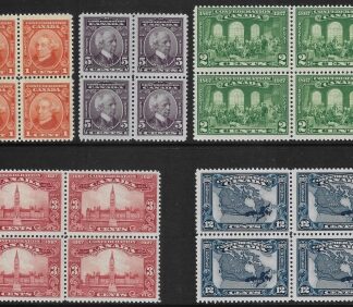1927 Canada SG.266-70 blocks of 4 unmounted mint (MNH) cat val. £200+