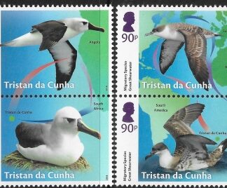 2018 Tristan Da Cunha. SG1244-7 Migratory Species  set 4 values U/M (MNH)
