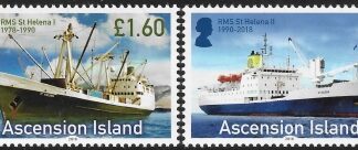 2018  Ascension Island. SG.1295-6  RMS St. Helena. set 2 values U/M (MNH)