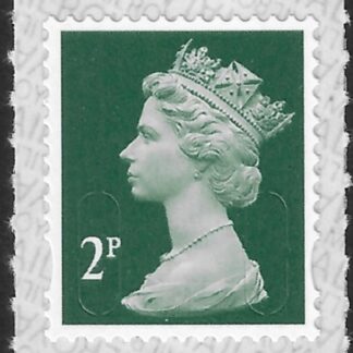 U2921  2p deep green 2B  M19L SBP s/L  Walsall/ISP U/M (MNH)