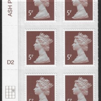 U2922 5p dull red brown M12L Cyld D2  grid position R2  C3  DLR. U/M (MNH)