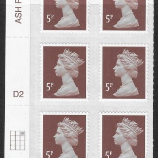 U2922 5p dull red brown M12L Cyld D2  grid position R1  C3  DLR. U/M (MNH)