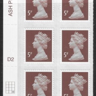 U2922 5p dull red brown M12L Cyld D2  grid position R4  C3  DLR. U/M (MNH)